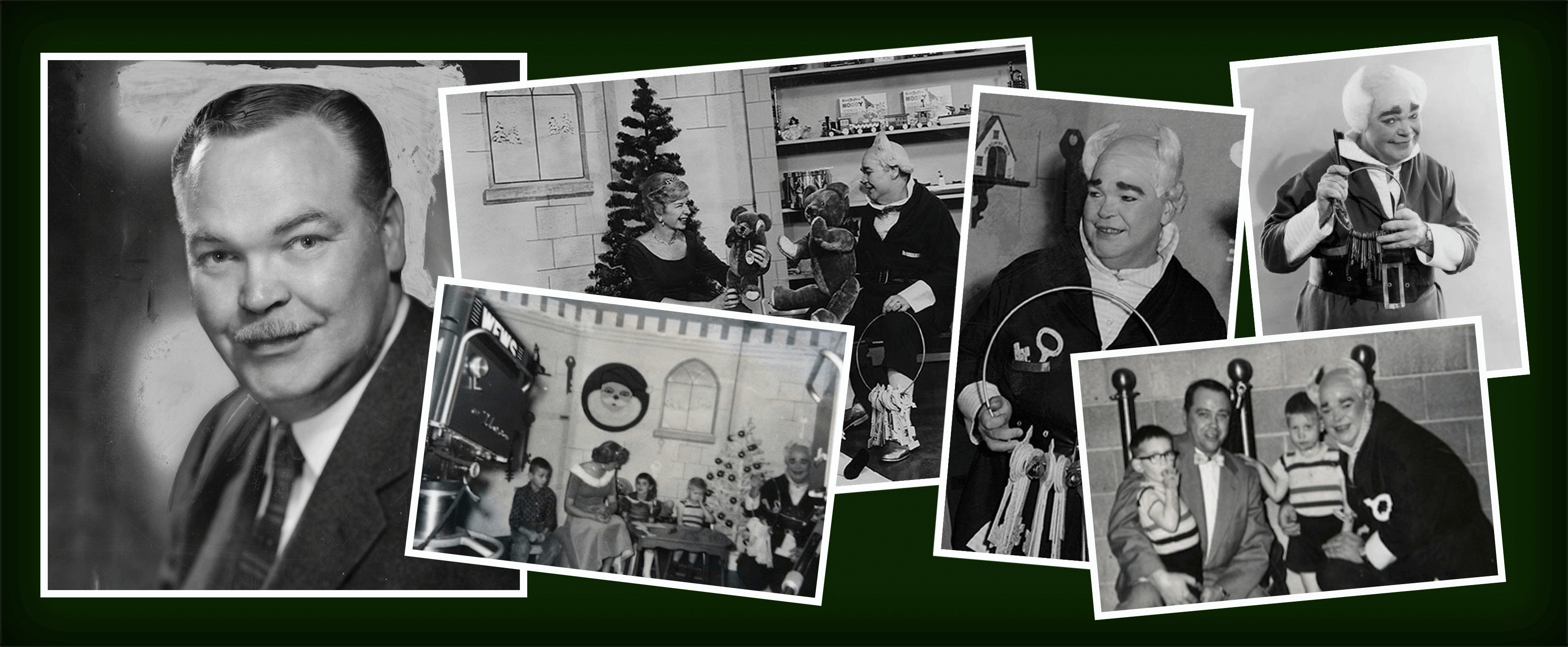 Photos of television's first Mr. Jingeling in Cleveland, Ohio.