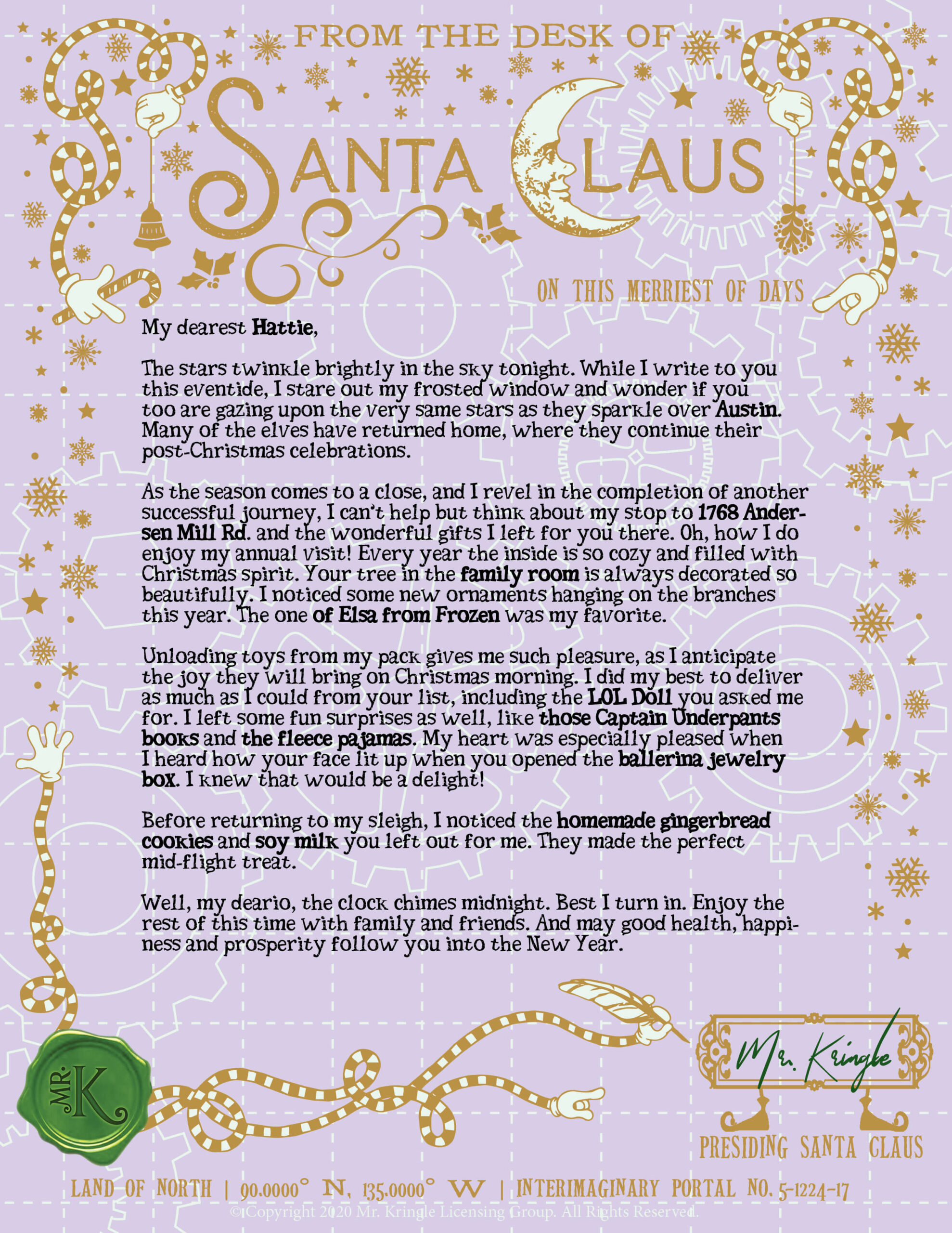 Season's End Letter From Santa 