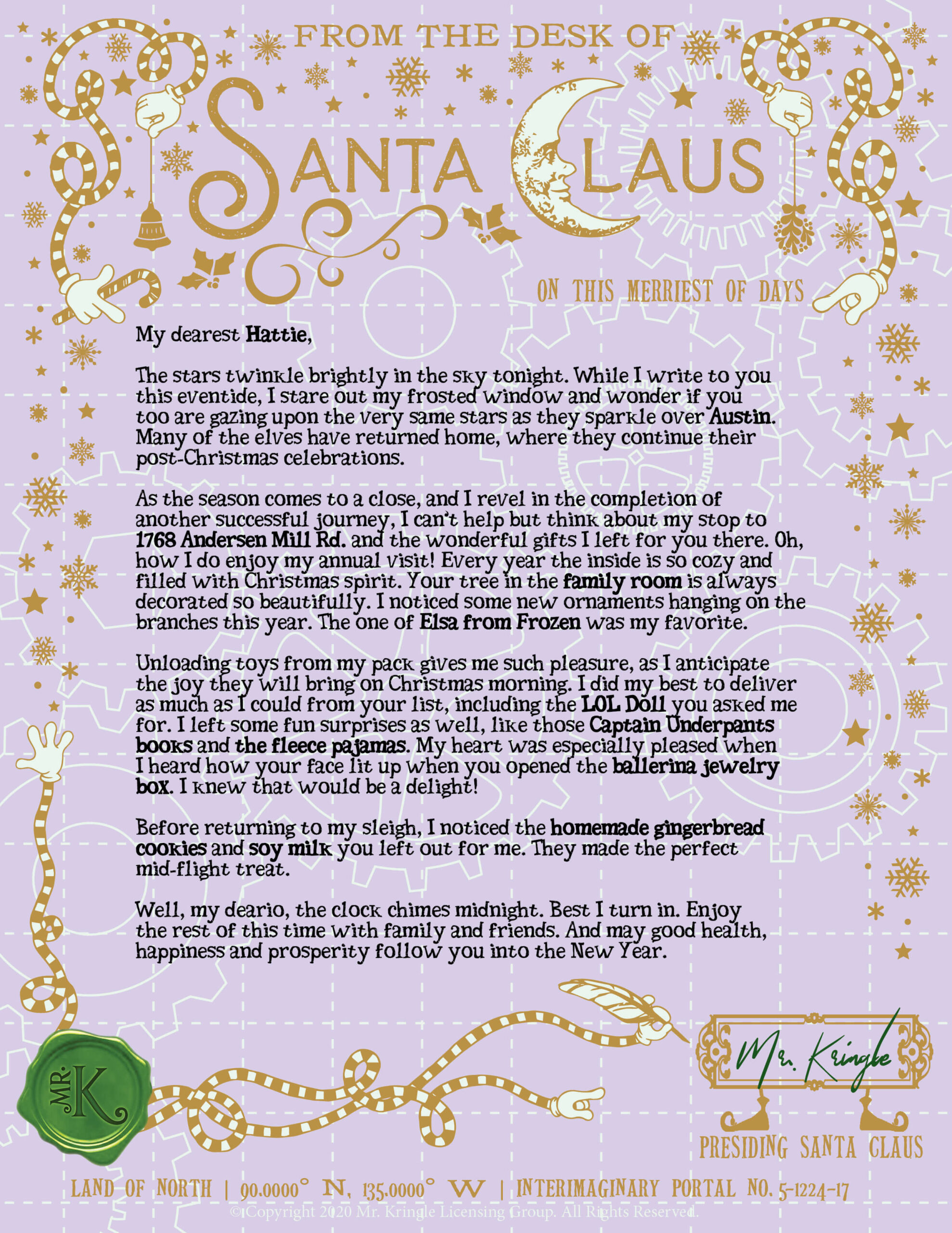 Season's End Letter From Santa 